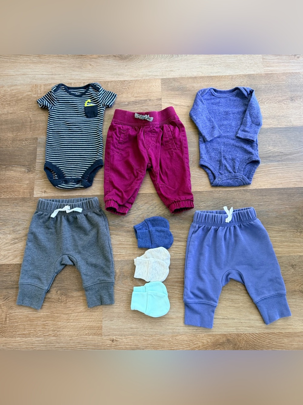 CARTERS | Baby Bundle Onesies Pants Mittens | Essentials Set | 8 Piece Lot